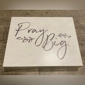 White and Gray 'Pray Big' Wall Art